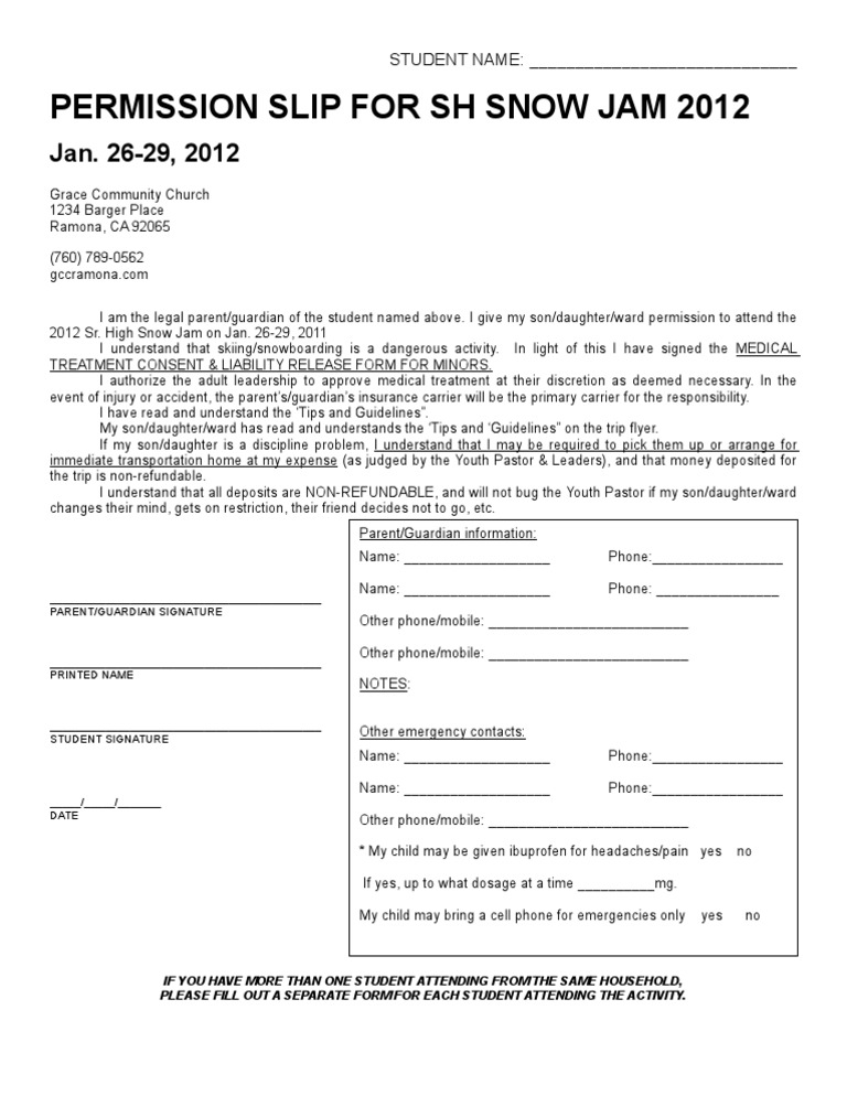 20twelve SnowJam PermSlip | PDF | Self-Improvement