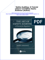 PDF The Art of Safety Auditing A Tutorial For Regulators 1St Edition Sasho Andonov Author Ebook Full Chapter