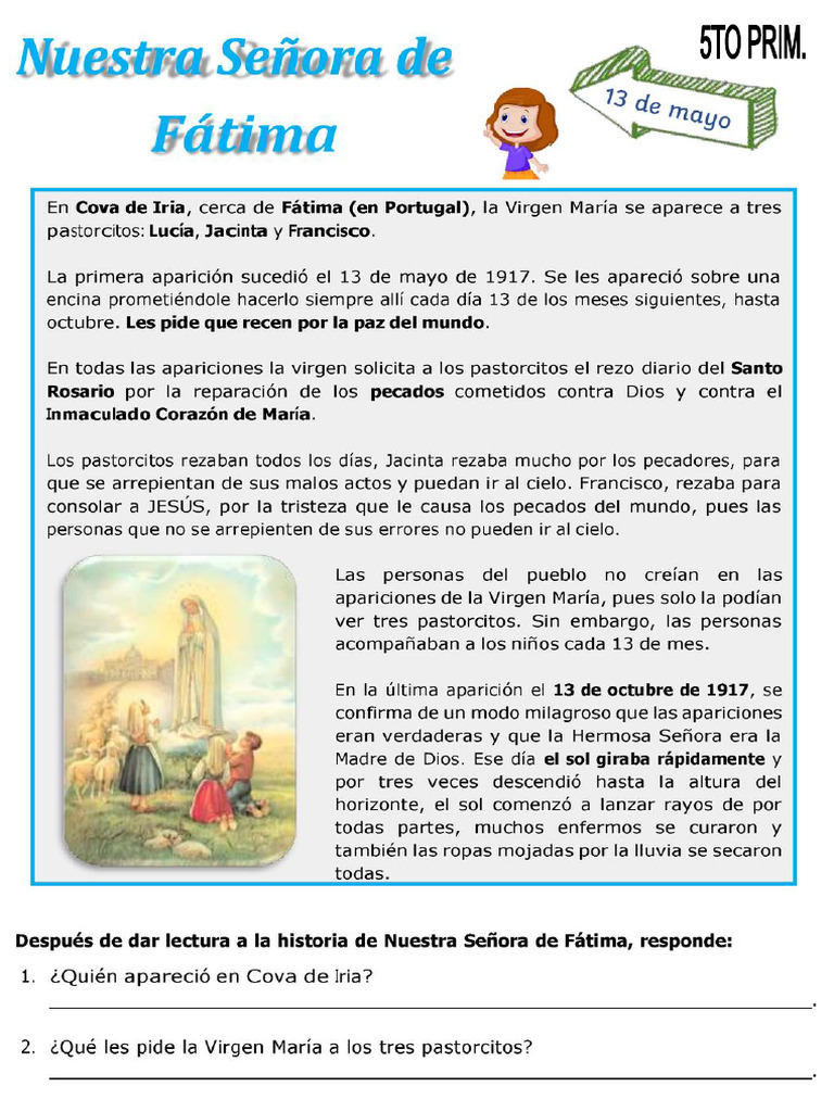 5TO ViRGEN DE FATIMA | PDF