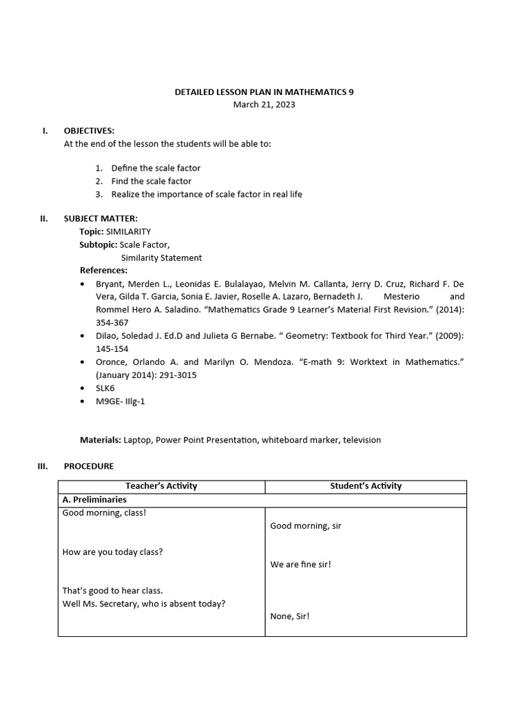 Detailed Lesson Plan in Mathematics 9 Week 6 Day 2 | PDF | Euclid ...