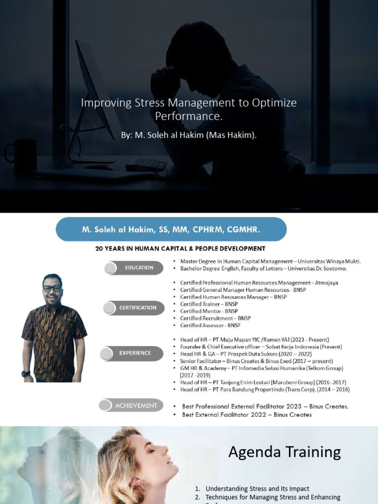 Improving Stress Management To Optimize Performance Dan Leader And