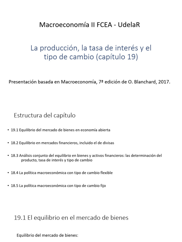 Cap 19 La Producción, El Interés y El Tipo de Cambio | PDF | Tipo de ...
