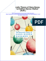 Download textbook The Democratic Theory Of Hans Georg Gadamer 1St Edition Darren Walhof Auth ebook all chapter pdf 