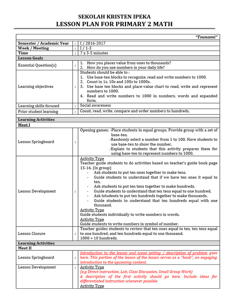 Lesson Plan P2 Mr. Joe Tewuh | PDF | Pedagogy | Teaching