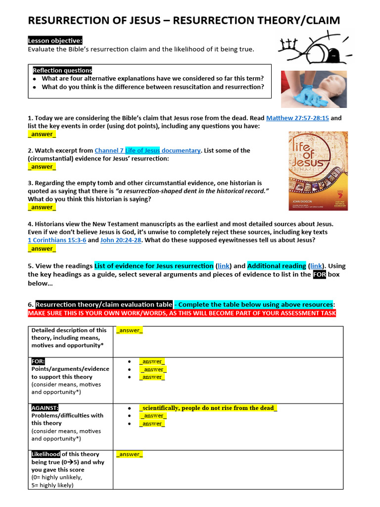 Evaluating Jesus' Resurrection Claim | PDF | Resurrection Of Jesus | Jesus