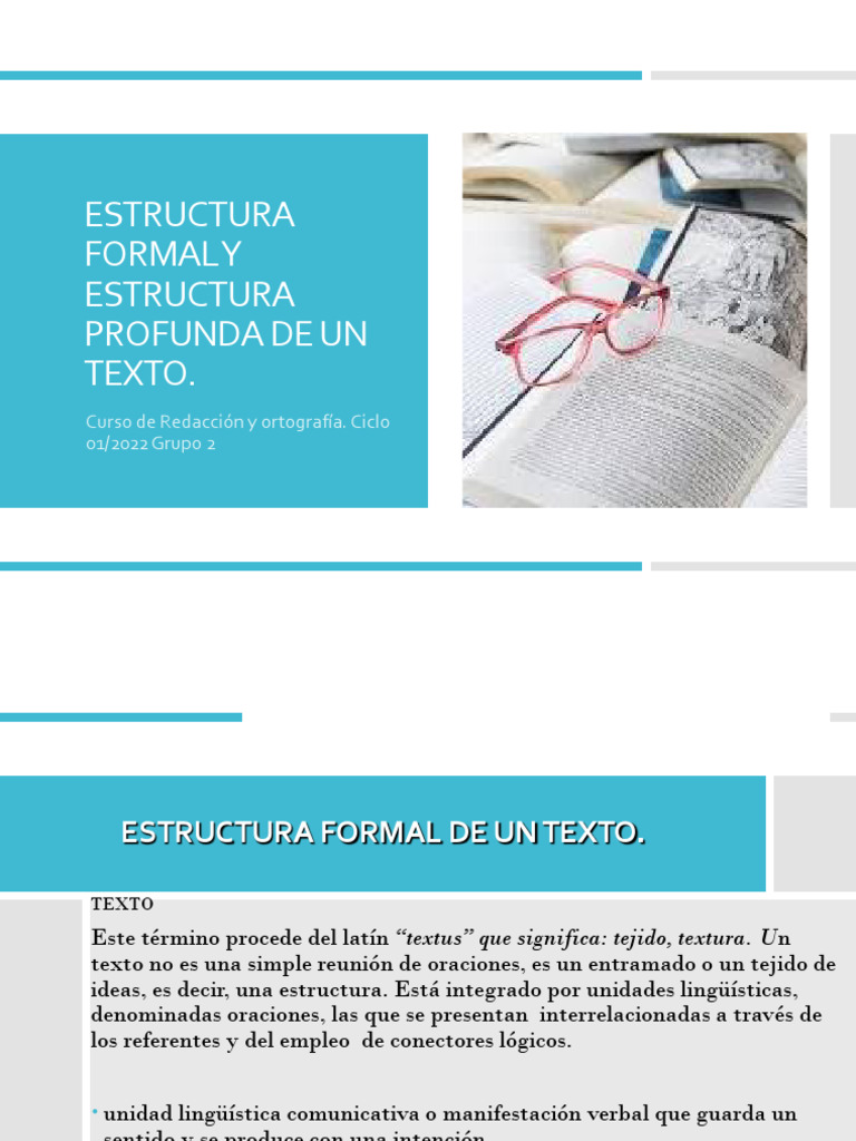 La Estructura Formal y Profunda de Un Texto | PDF | Oración ...