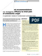 Evidence-Based Recommendations For Analgesic Efficacy To Treat Pain of Endodontic Origin