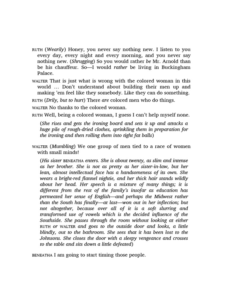 A Raisin In The Sun Script PDF