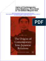 Full Chapter The Origins of Contemporary Sino Japanese Relations Zhou Enlai and Japan 1St Edition Mayumi Itoh PDF