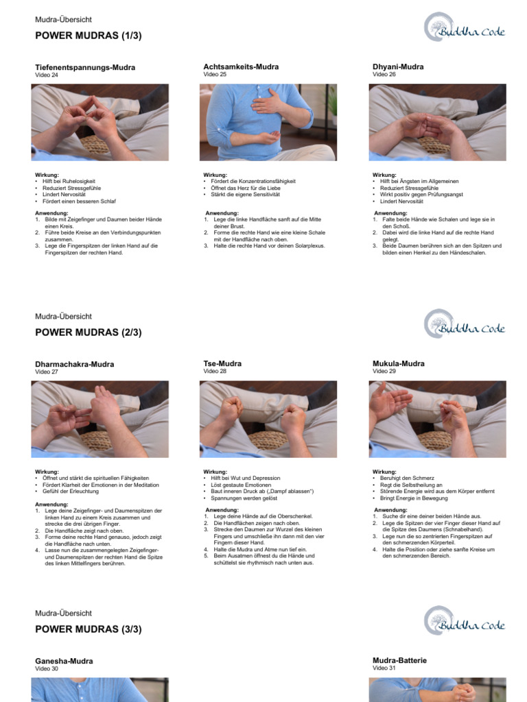 BuddhaCode ThePowerOfMudras Mudra Uebersicht-1-1 230115 215628 | PDF