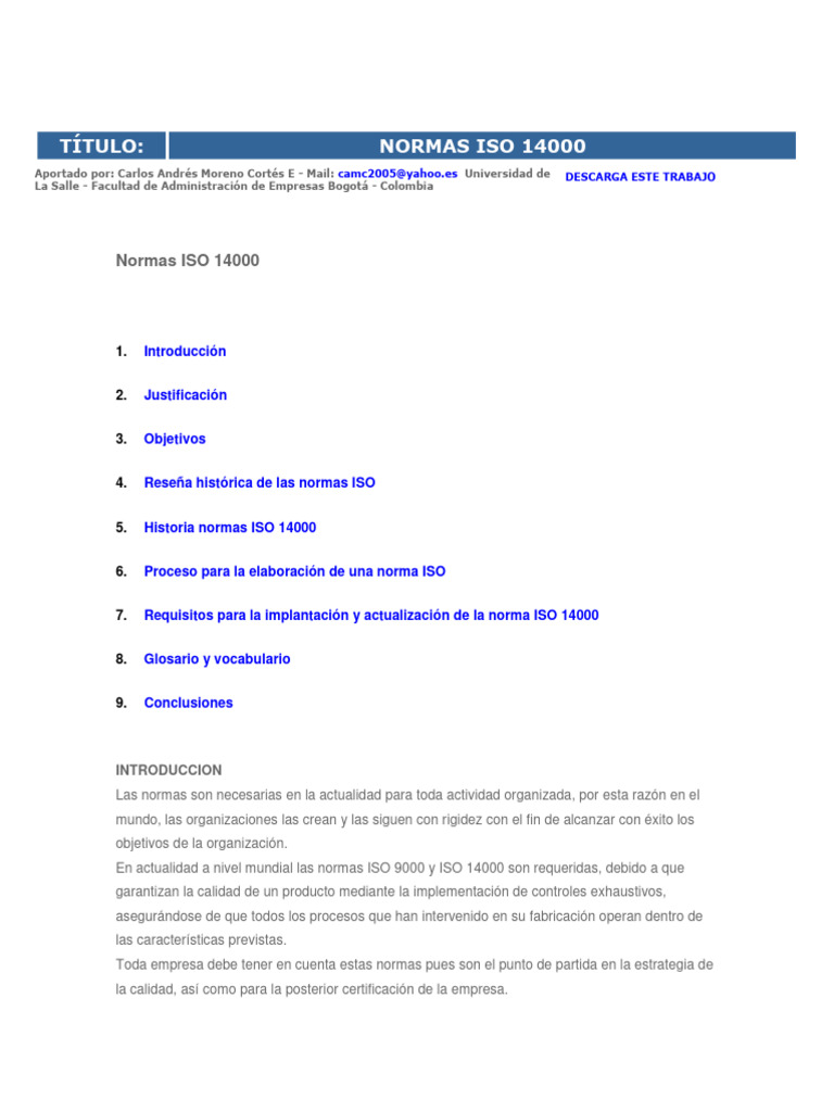 Normas ISO 14000: Gestión Ambiental | PDF | Organización internacional ...