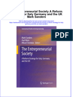 PDF The Entrepreneurial Society A Reform Strategy For Italy Germany and The Uk Mark Sanders Ebook Full Chapter