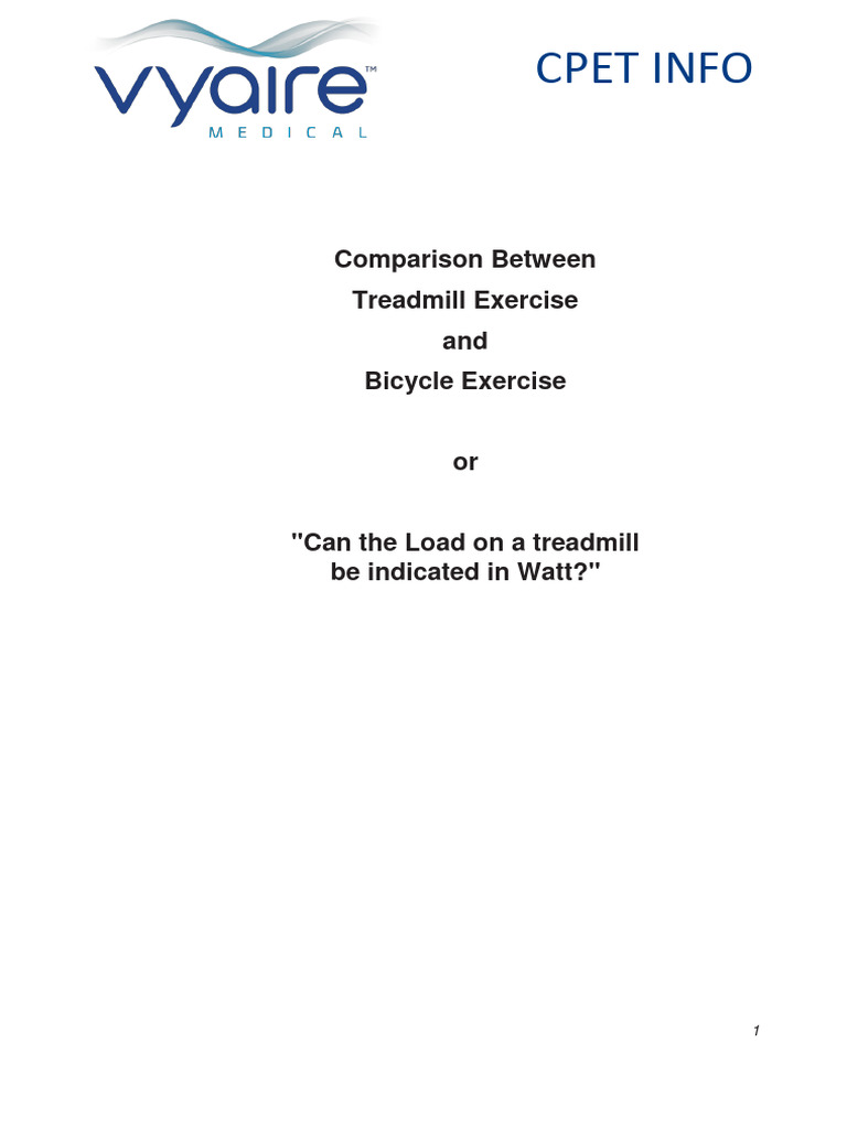 Treadmill vs. Bicycle CPET Calculations | PDF