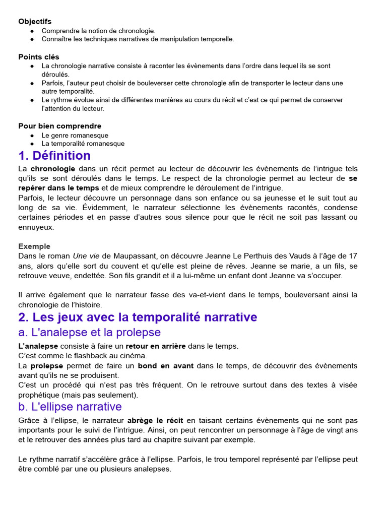 Comprendre la Chronologie Narrative | PDF | Romans