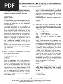 E-Mail and Letter For SSC