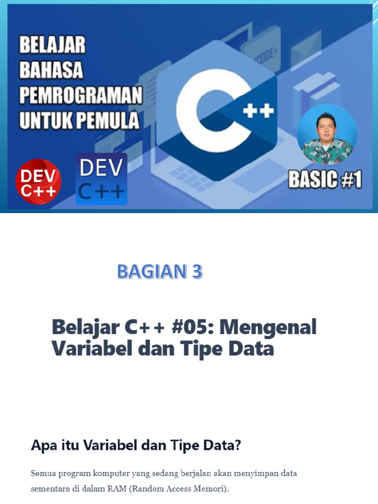 Pertemuan 1 Dev C++ Tipe Data | PDF