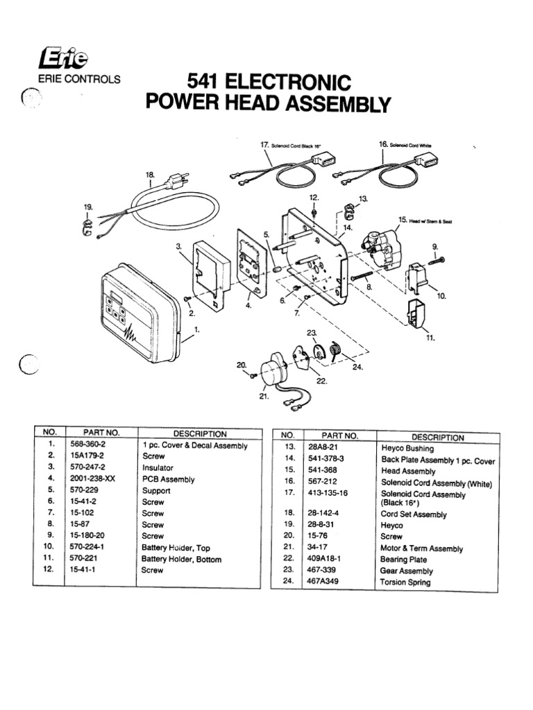 Erie 541 Electronic Valves Exploded Parts Diagram PDF