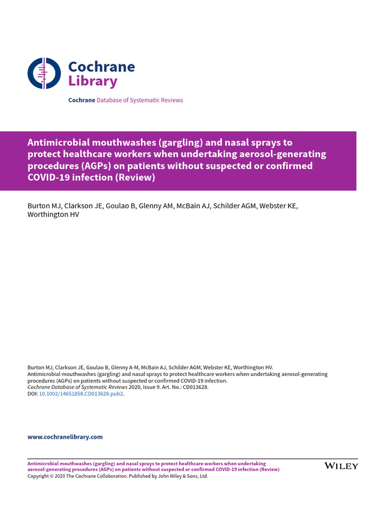 HEYMANN ET AL 2020 COCHRANE DATABASE OF SYSTEMATIC REVIEWS 9 intelligence overview