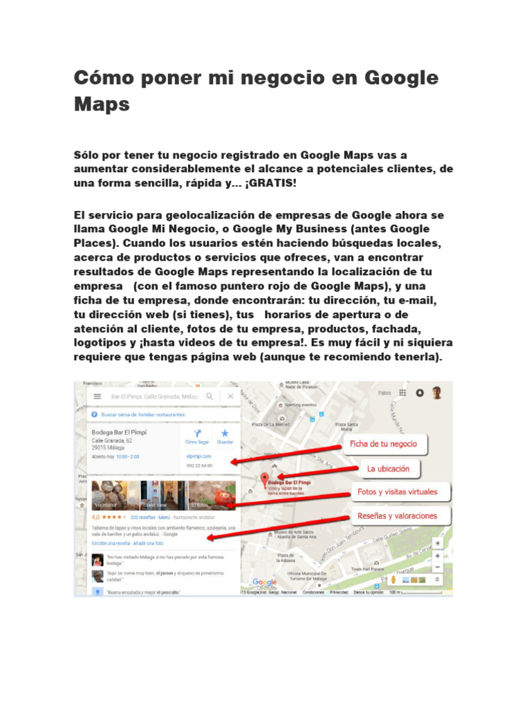 Cómo Poner Mi Negocio en Google Maps | PDF | Business | Red mundial