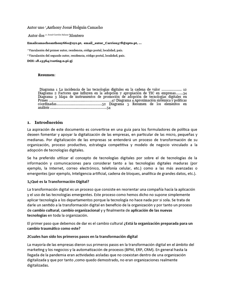 Transformación Digital | PDF | Internet de las Cosas | Tecnologías de ...