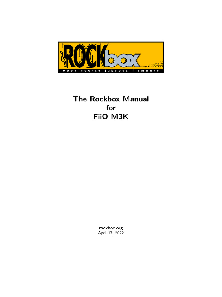 Rockbox Manual for FiiO M3K | PDF | Digital Technology | Software