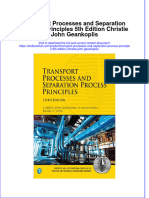 PDF Transport Processes and Separation Process Principles 5Th Edition Christie John Geankoplis Ebook Full Chapter