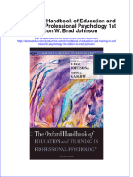 Download textbook The Oxford Handbook Of Education And Training In Professional Psychology 1St Edition W Brad Johnson ebook all chapter pdf 