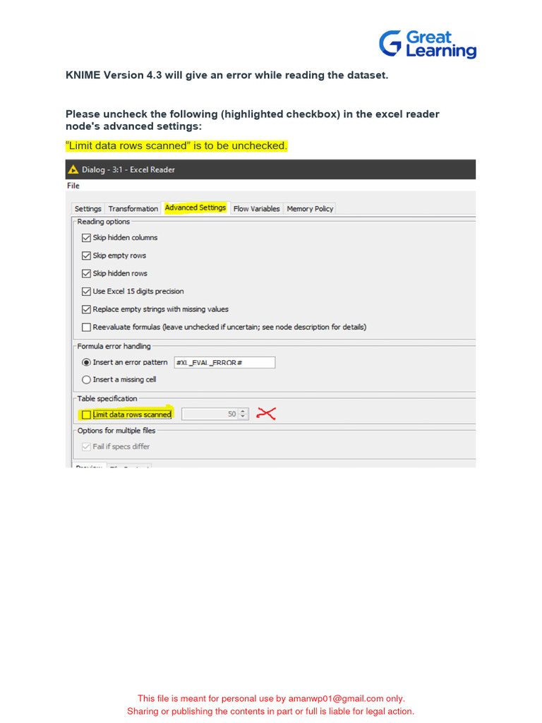 Fix KNIME 4.3 Dataset Error Guide | PDF