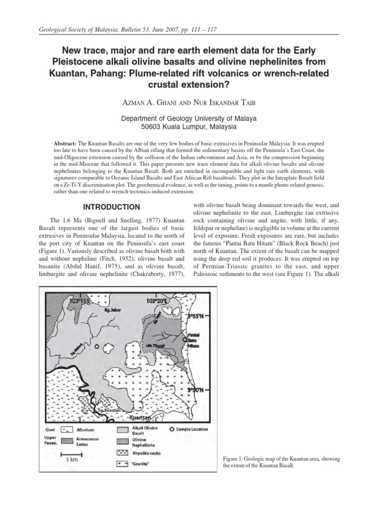 Kuantan Geology | PDF | Basalt | Rift