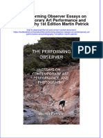 Download full chapter The Performing Observer Essays On Contemporary Art Performance And Photography 1St Edition Martin Patrick pdf docx