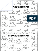 Rhyming Words Worksheets Winter Pigs