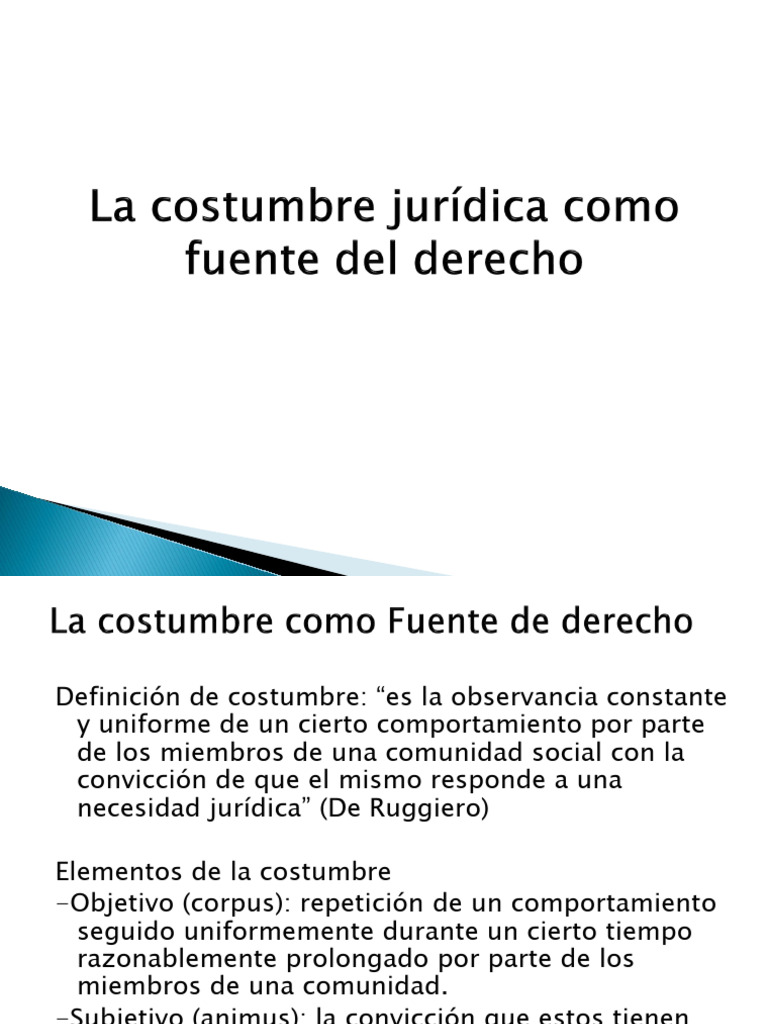 4 Fuentes Del Derecho - Costumbre - Jurisprudencia - Doctrina | PDF