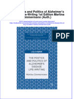 Textbook The Poetics and Politics of Alzheimers Disease Life Writing 1St Edition Martina Zimmermann Auth Ebook All Chapter PDF