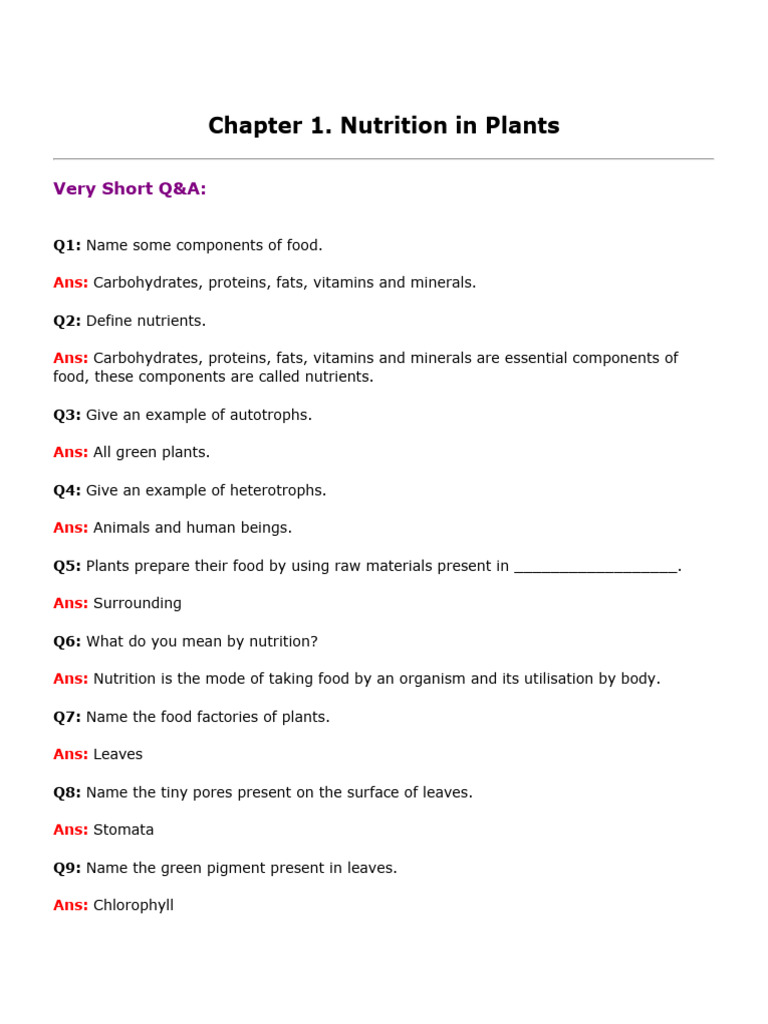 NUTRITION IN PLANTS CLASS 7 EXTRA QUESTIONS WITH ANSWERS PDF DOWNLOAD visual data 7