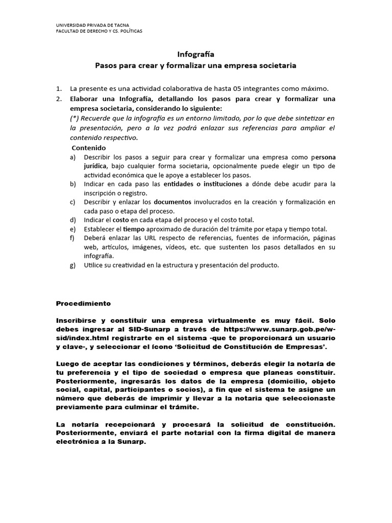 Infografía Creación de Empresa - 1º UND 2022 - I | PDF | Business ...