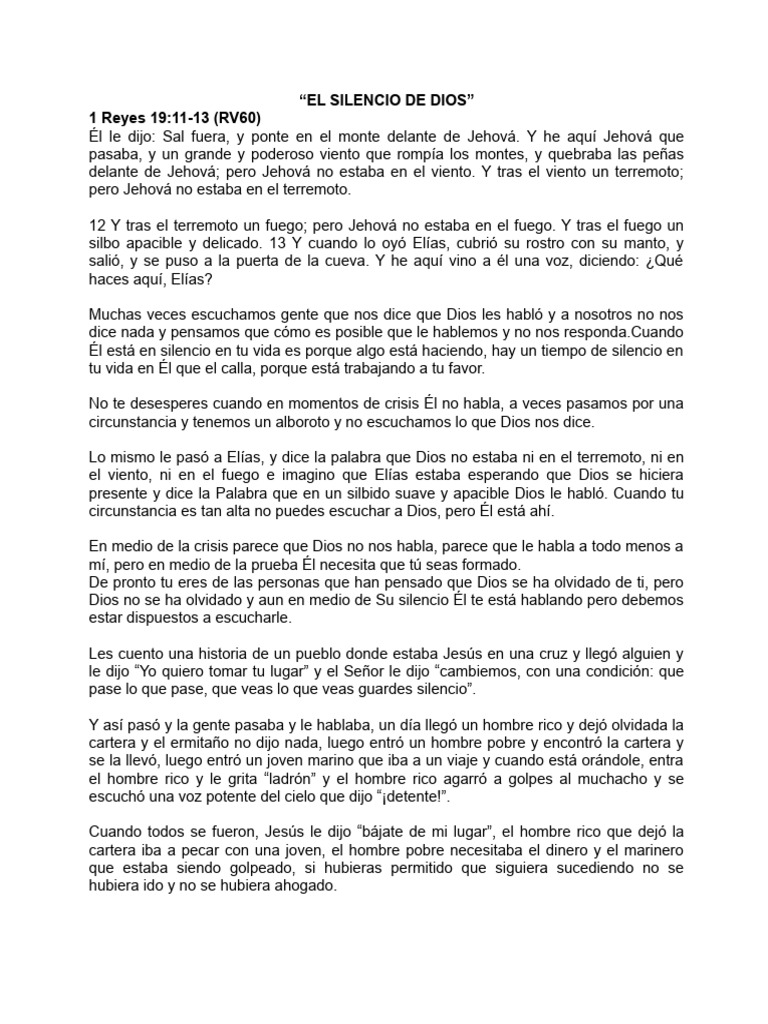El Silencio de Dios | PDF | Dios | Pecado