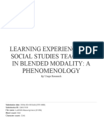 Learning Experiences of Social Studies Teachers in Blended Modality - A Phenomenology