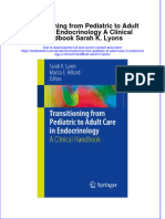 PDF Transitioning From Pediatric To Adult Care in Endocrinology A Clinical Handbook Sarah K Lyons Ebook Full Chapter