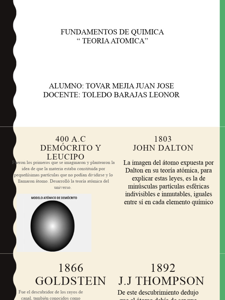 Teoria Atomica Pdf átomos Núcleo Atómico