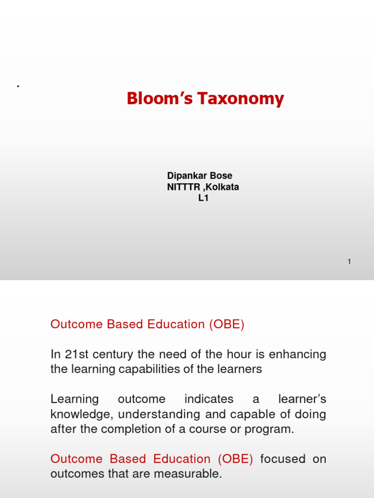 Bloom's Taxonomy L1 | PDF | Educational Assessment | Learning