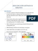 An Investigation Into Acids and Bases in Daily Lives