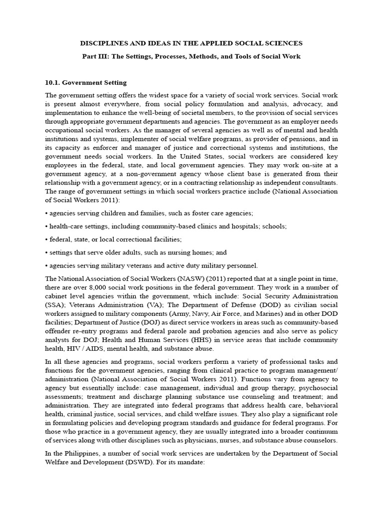Social Work in Government and Society | PDF | Social Work | Social ...