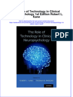 Textbook The Role of Technology in Clinical Neuropsychology 1St Edition Robert L Kane Ebook All Chapter PDF