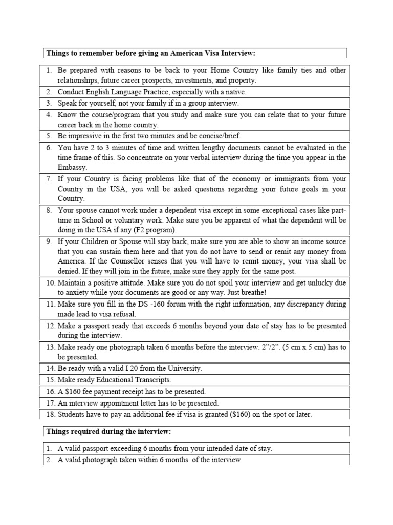 American visa interview pdf travel visa university