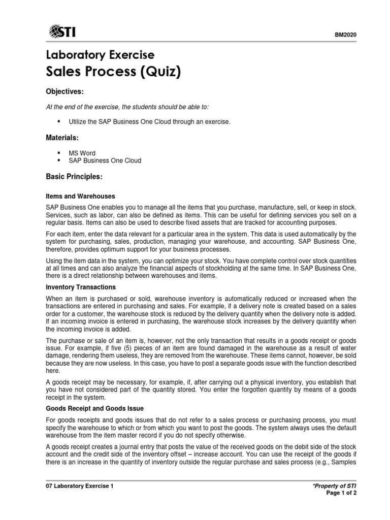 07 Laboratory Exercise 13 | PDF | Inventory | Warehouse
