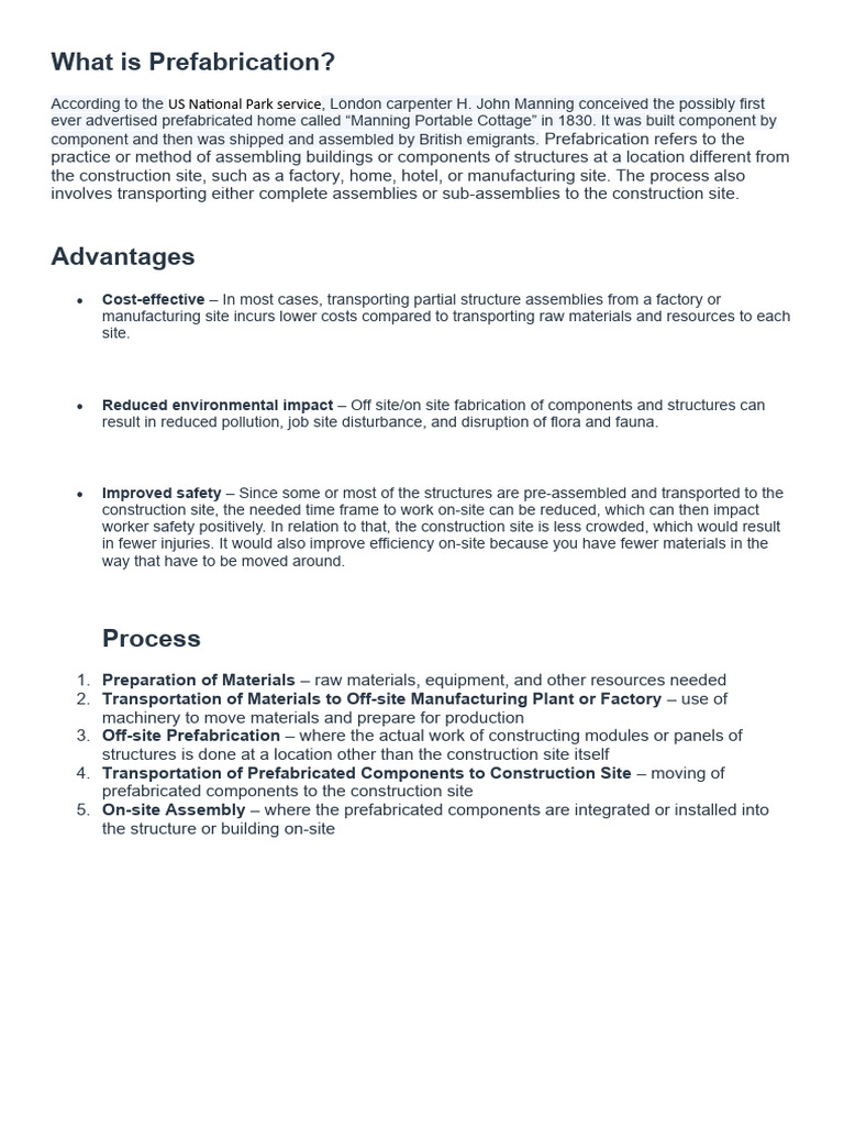 Understanding Prefabrication Benefits | PDF