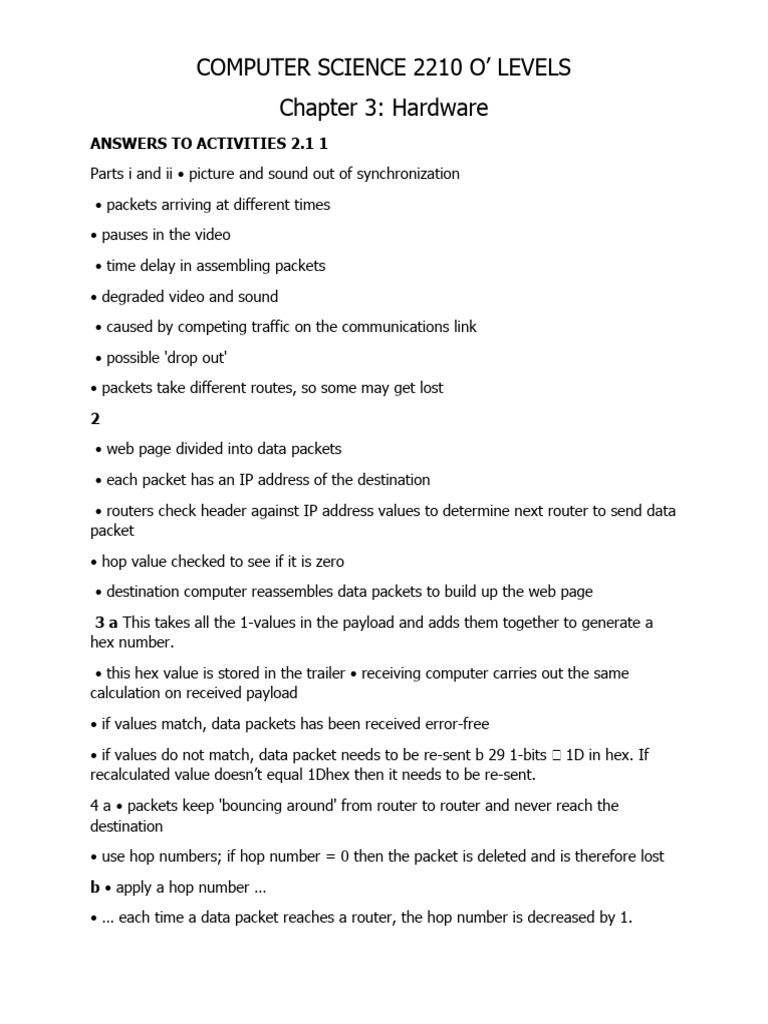 Computer Science 2210 Chapter 3 Notes | PDF | Duplex ...