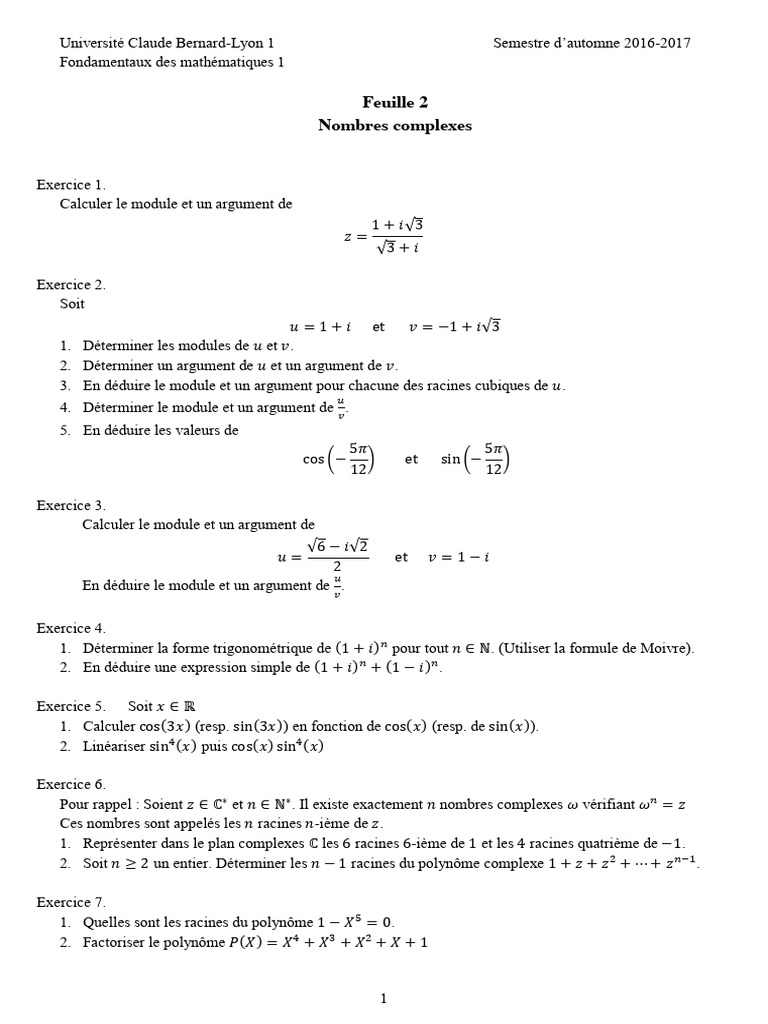 Linéarisation de sin^3 et cos^3 | PDF | Nombre complexe | Zéro d'une ...
