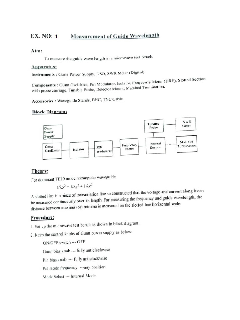 Microwave Lab Manual PDF