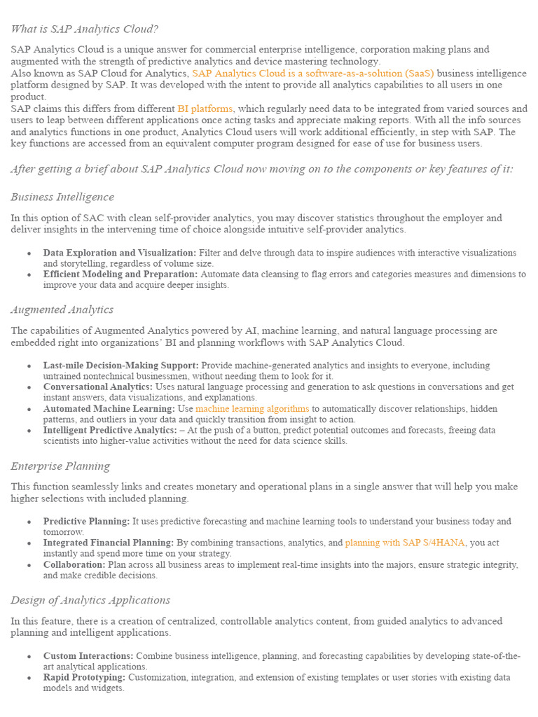 SAC Overview Material | PDF | Analytics | Data Analysis